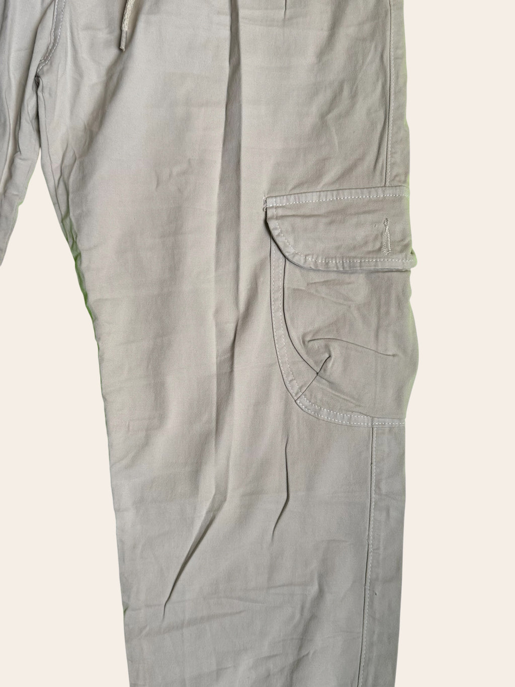 Pantalón Dril Cargo Beige