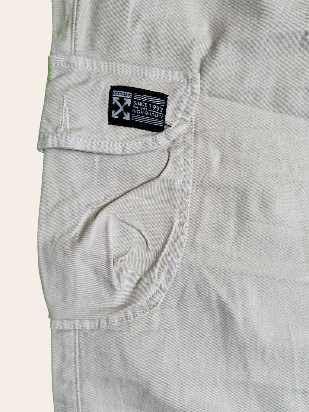 Pantalón Dril Cargo Beige