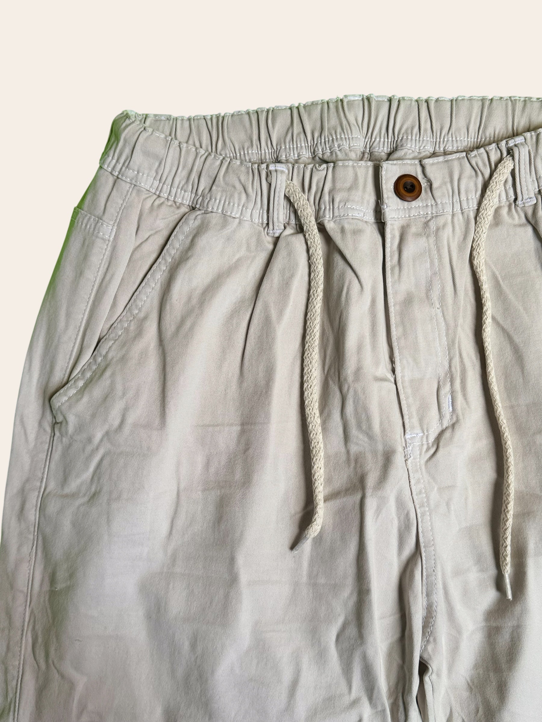 Pantalón Dril Cargo Beige