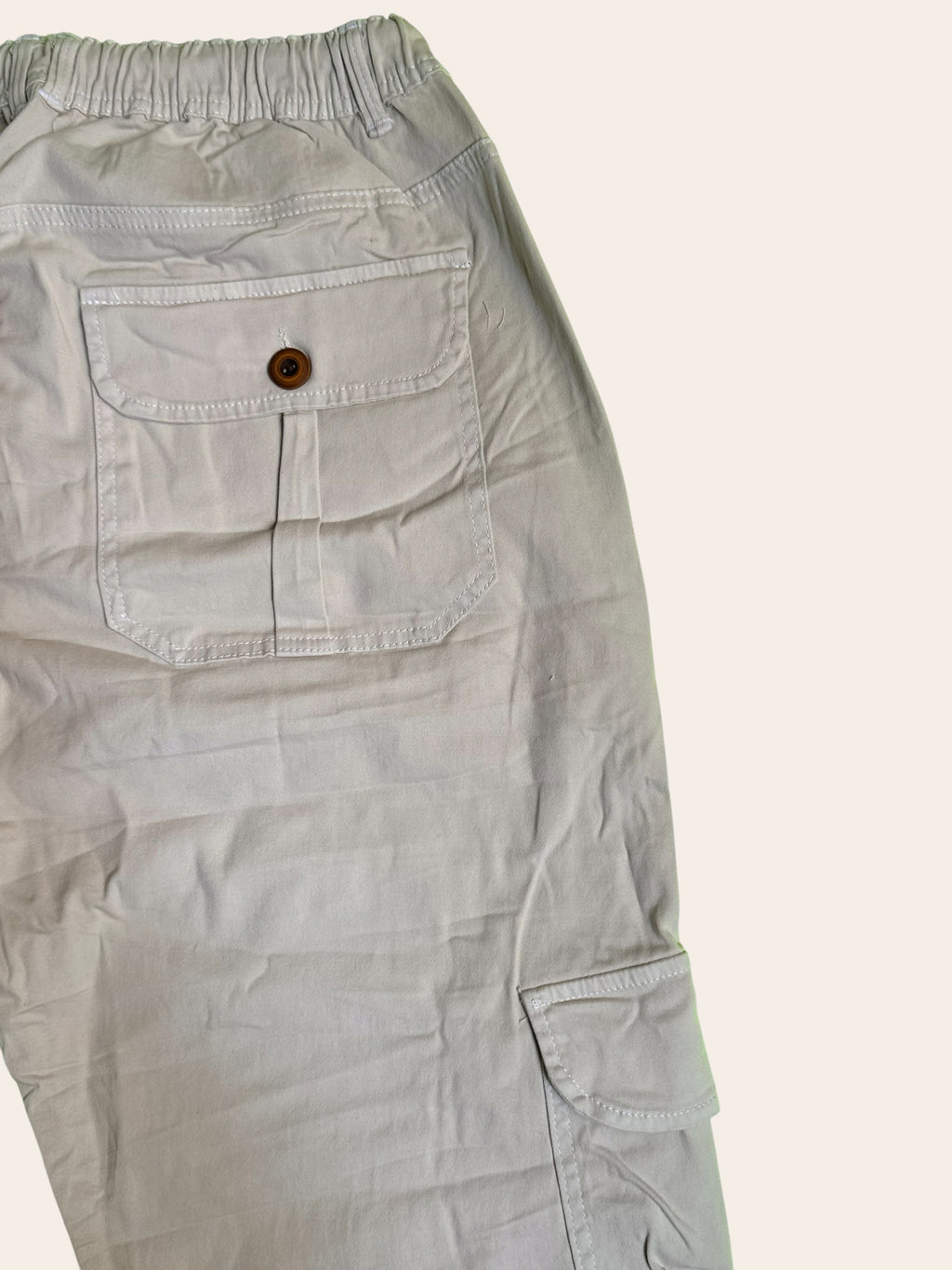 Pantalón Dril Cargo Beige